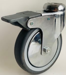 Serija JXPE/BXPE – kolesa s kromiranim ohišjem in sivo termoplastično gumo – majne nosilnosti